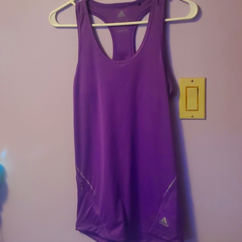 ADIDAS womens purple halter tank top size Small